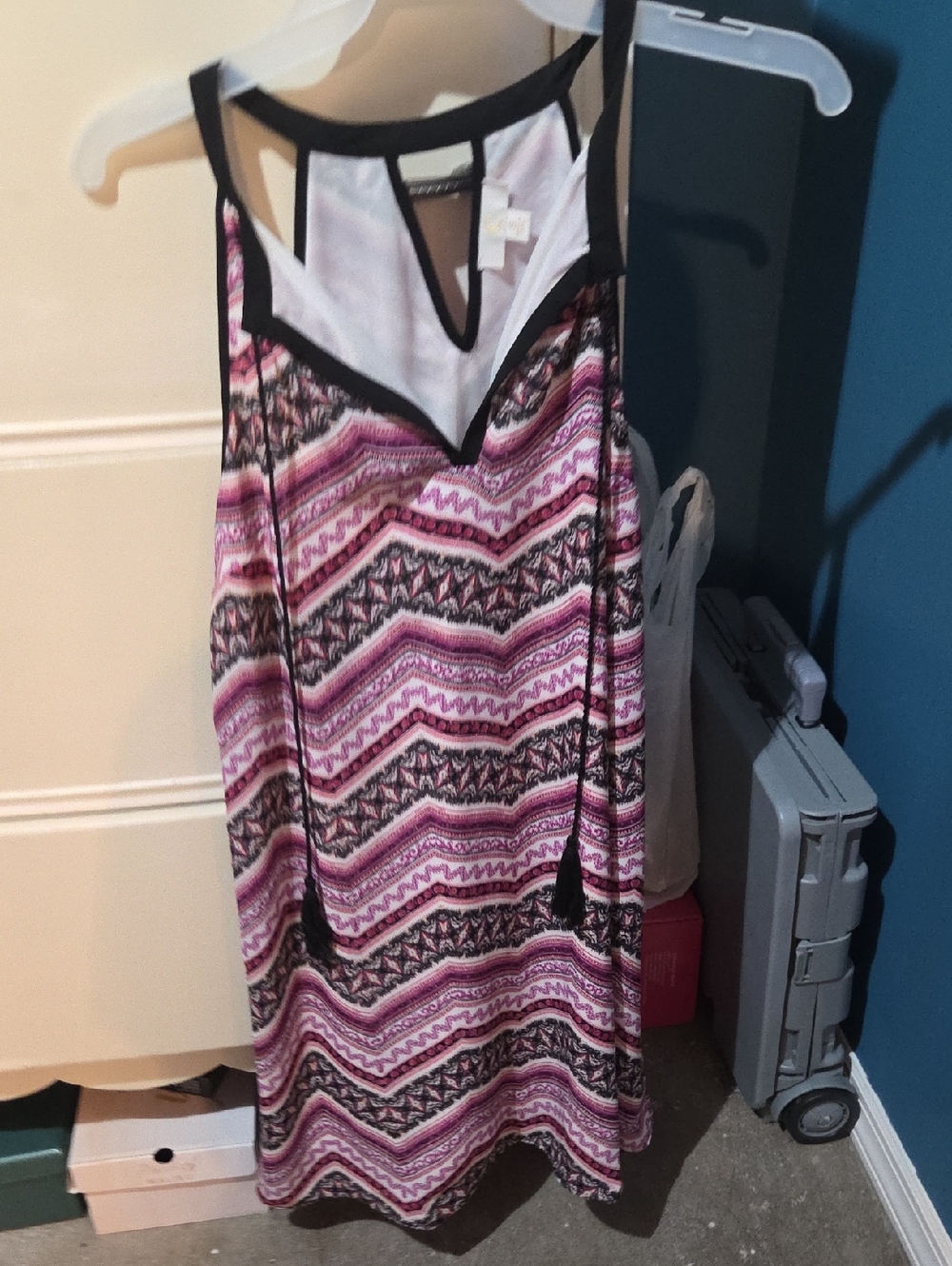 Women’s Pink Patterned Sleeveless Tank Top Dress